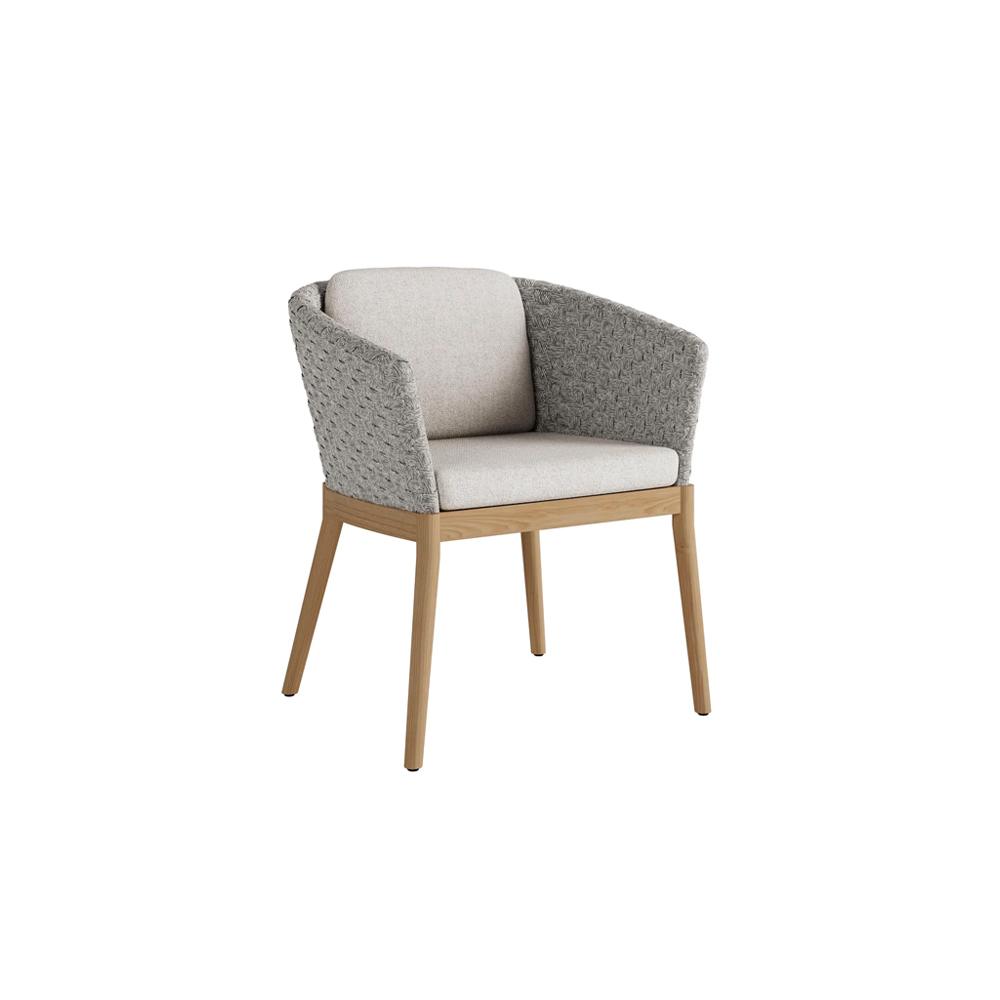 Teak chair with armrests